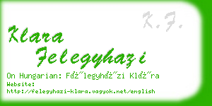 klara felegyhazi business card